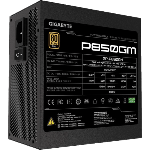 850W Gigabyte P850GM V2 Modular 80 Plus Gold PSU